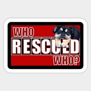 Who Rescued Who Old English Bulldog Sticker